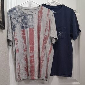 Patriotic Gray and Red Flag Tee